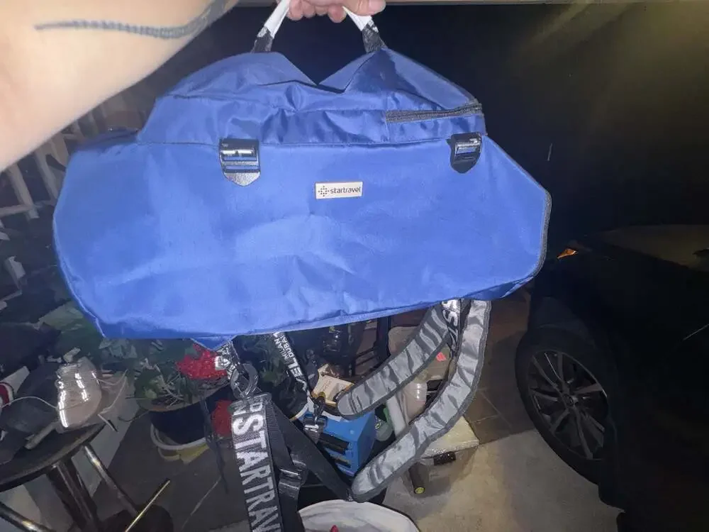 Startravel Blue Convertible Duffel Backpack with Branded Straps